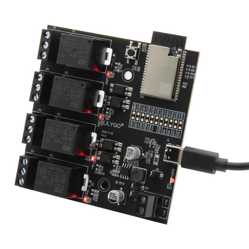 

TTGO T-Relay ESP32 Wireless Module DC 5V 4 Channel Relay Development Board 4MB Flash WiFi BT Remote Switch Control