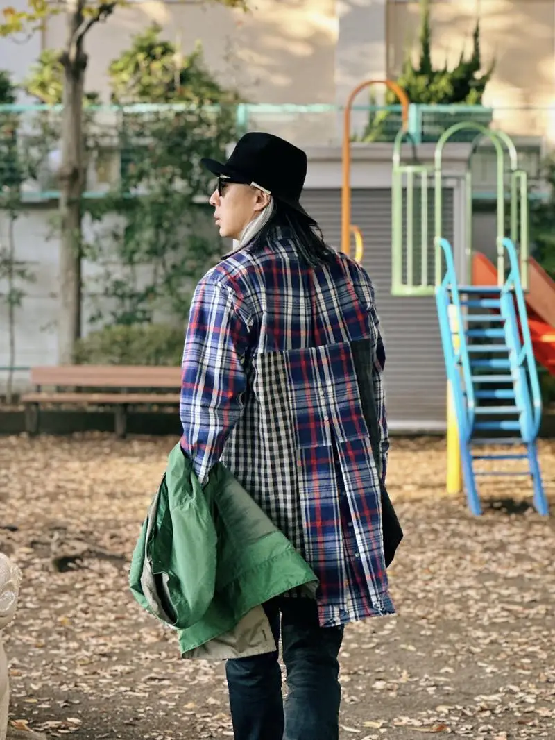 Рубашки из трех предметов Деконструкция в стиле пэчворк Американский клетчатый