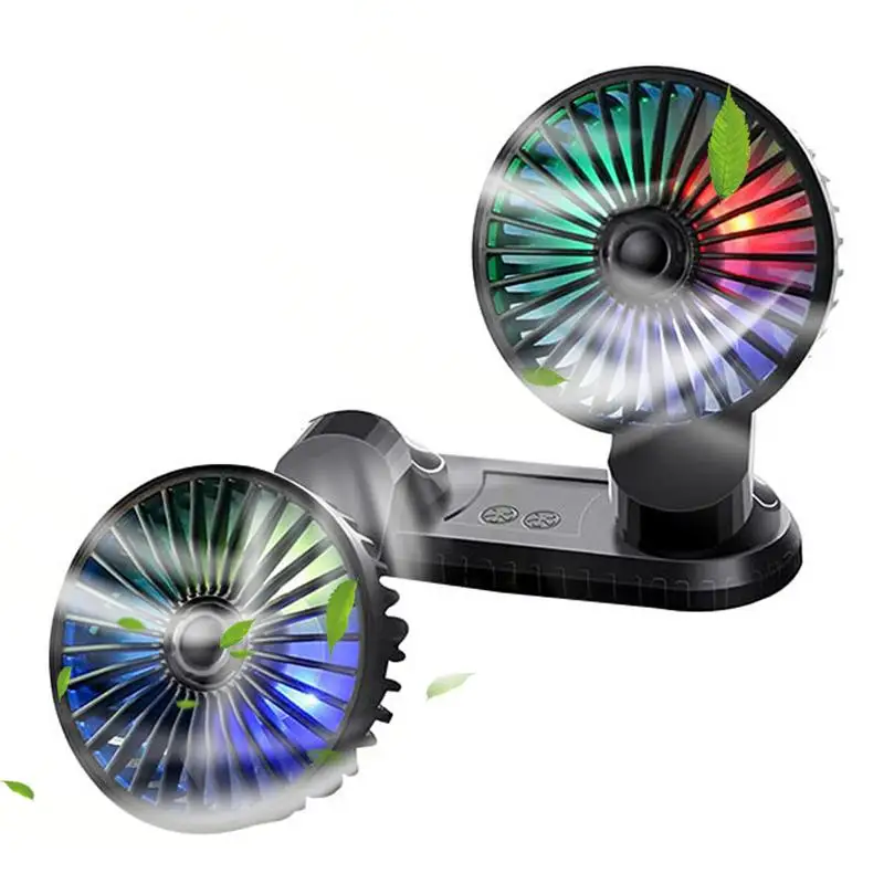 

Автомобильный вентилятор с двойной головкой, Автомобильный Вентилятор охлаждения с вращением на 360 градусов, автомобильный вентилятор, пор...