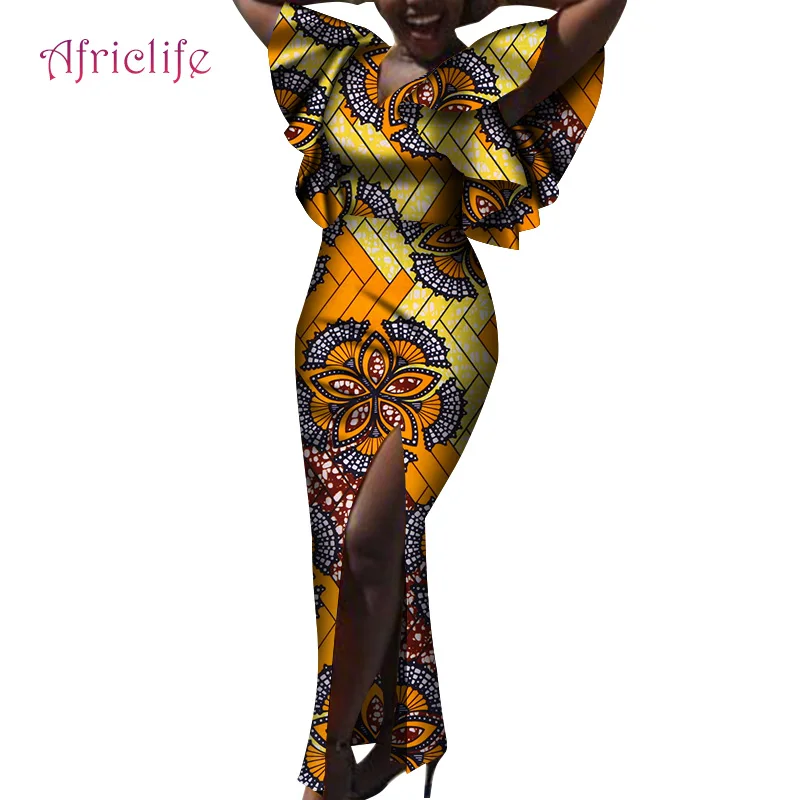 

Африканские Дашики, одежда с принтом, сексуальные женские вечерние платья из Анкары для женщин, свадьба WY4058