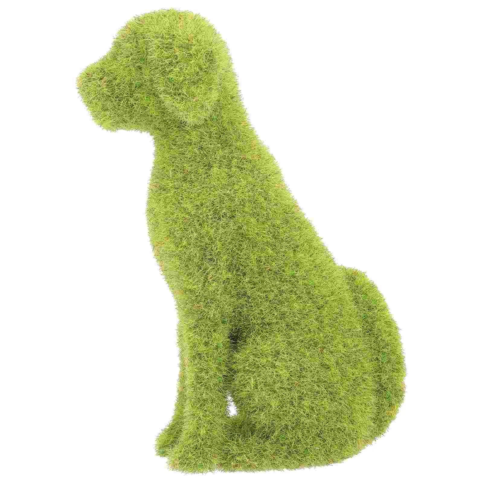 

Dog Animal Statue Puppy Ornament Flocking Garden Green Outdoor Float Pool Alligator Decor Lawn Flocked Sculpture Yard Figurines