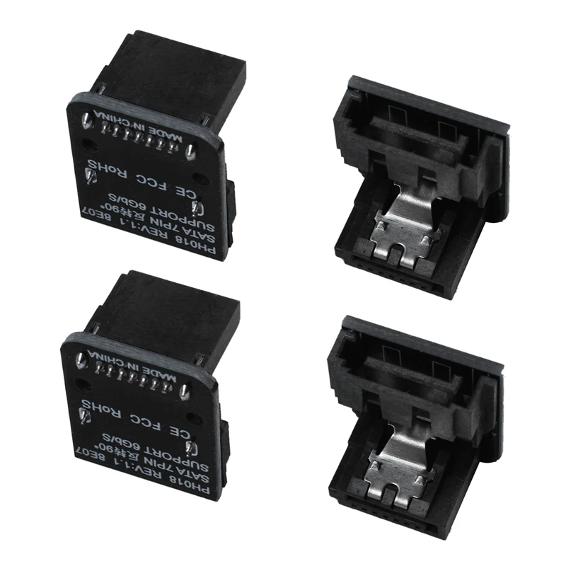 

4X Sata 7Pin Female To 7Pin Male 90 Degree Angled Adapter Mainboard Motherboard For Desktops Ssd Hdd