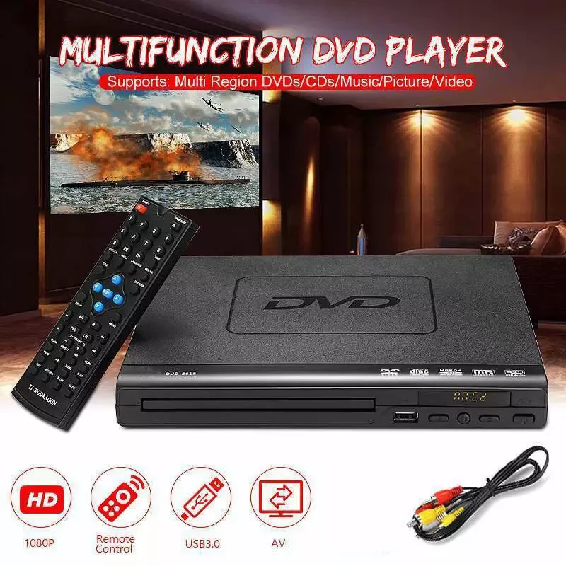 

2022 Home HD DVD Player Multimedia Digital TV Support USB DVD video/ DVD+RW CD Audio/VCD/SVCD JEPG/MP3/WMA/Disc Home Theatre