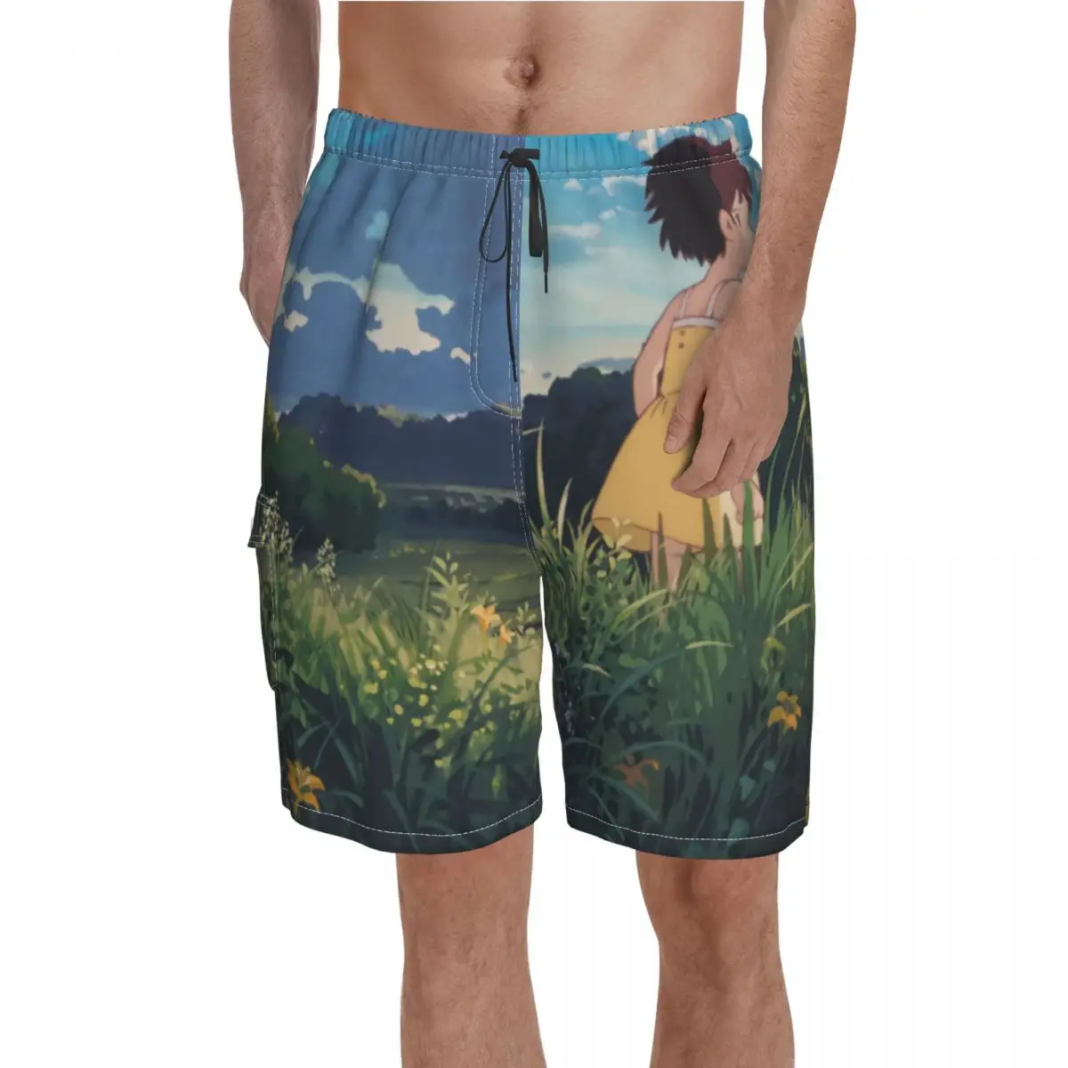 

Спортивные шорты Satsuki в полевом стиле, пляжные шорты в стиле Мой сосед Тоторо, шорты для плавания с эластичным поясом и классическим принтом