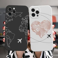 popular planes world map travel phone case for iphone 11 12 13 pro max mini x xs max xr 7 8 plus se 2 full lens protection cover