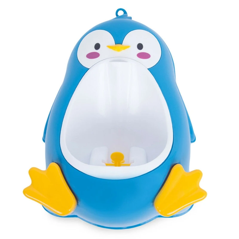 

2X Baby Boy Potty Toilet Training Penguin Children Stand Vertical Urinal Boys Pee Infant Toddler Wall-Mounted Blue