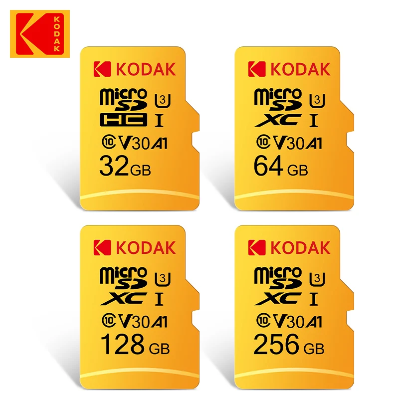 

KODAK оригинальная U3 Micro SD карта памяти оптом 10 шт./лот 32 Гб 64 Гб 128 ГБ 256 Гб класс 10 Мини TF флэш-карта бесплатная доставка