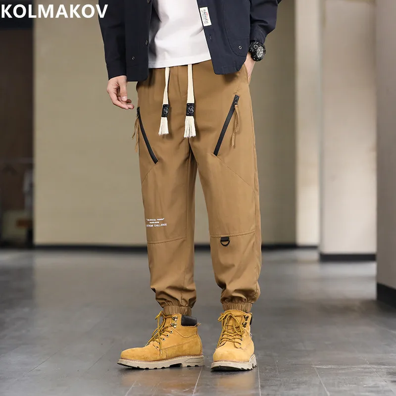 

Новинка весна-осень 2023, мужские классические модные брюки с девятью точками, мужские повседневные свободные высококачественные спортивные брюки большого размера