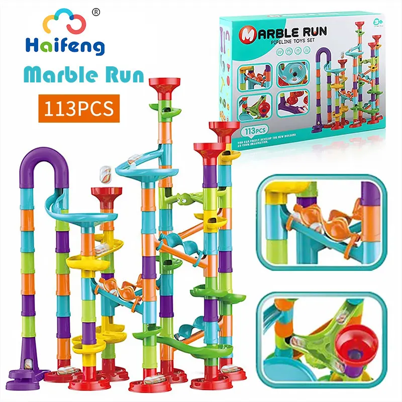 

Строительные блоки 3D горка мраморная беговая дорожка DIY Строительство ролл мяч обучение и образование Дети Рождественский подарок забавна...