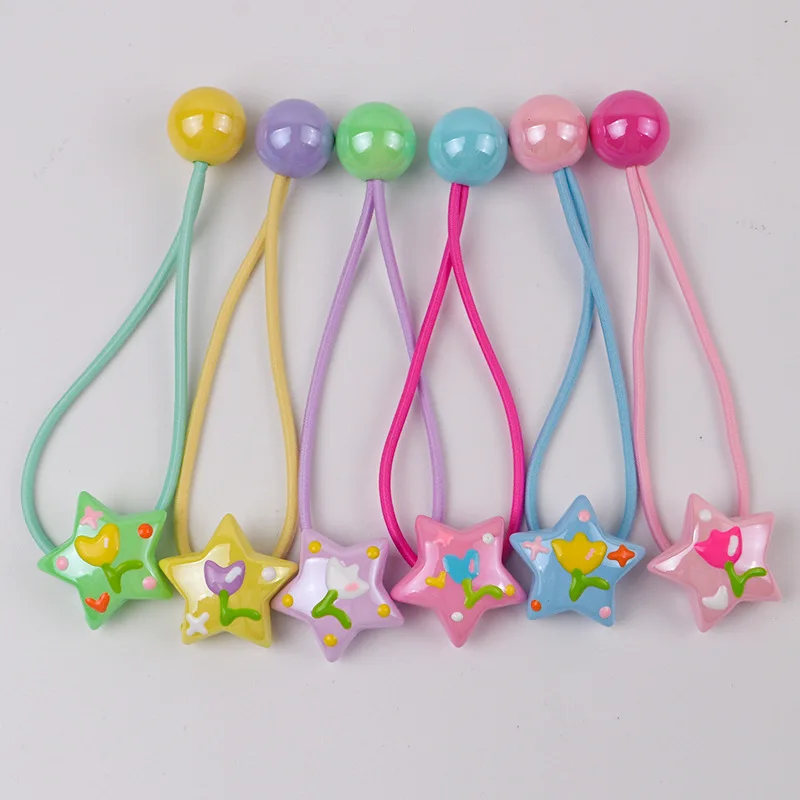 2 шт. Детские эластичные ленты для волос в форме звезд