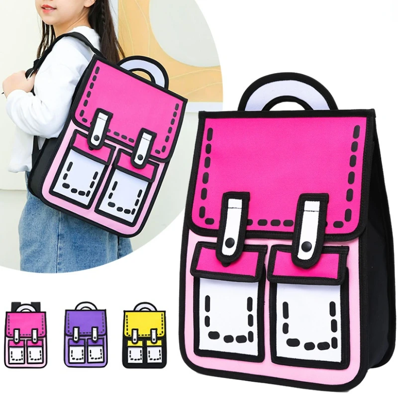 Children DIY Schoolbags for Boys Girls New Primary School Students Backpack In Kindergarten Large Capacity for Travel