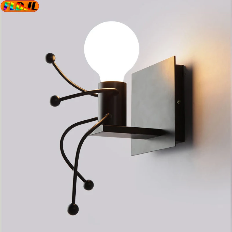 

FLDJL Retro Matchman Model Home Decor Wall Lamp In The Bathroom Hallway Pathway Toilet Home Lighting Vintage Sconce Wall Lights