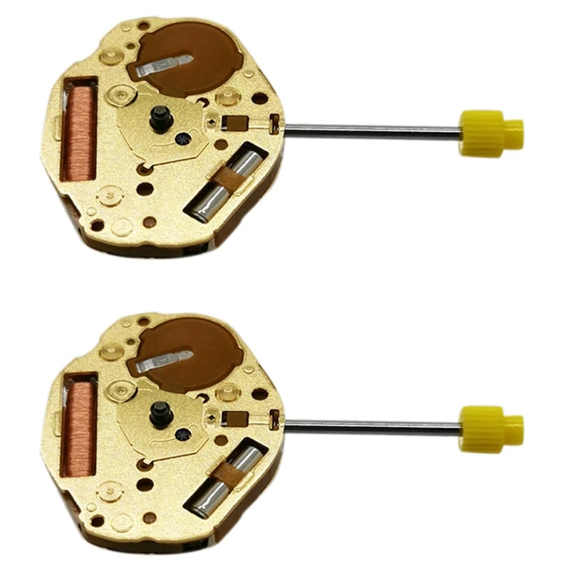 

2X Quartz Watch Movement With Adjust Stem But Without Battery For 2 Pins For Japan Miyota GL20