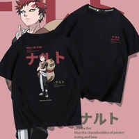 gaara graphic manga oversized cotton t shirt for men 2022 naruto anime male summer clothing cartoon women%e2%80%98s short sleeve tee top