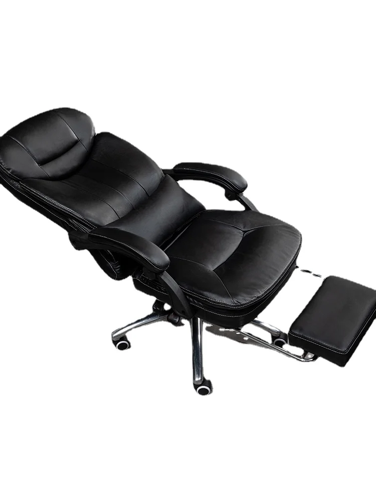 

YY Office Chair Comfortable Long-Sitting Leather Executive Chair Reclining Nap Computer Swivel Chair