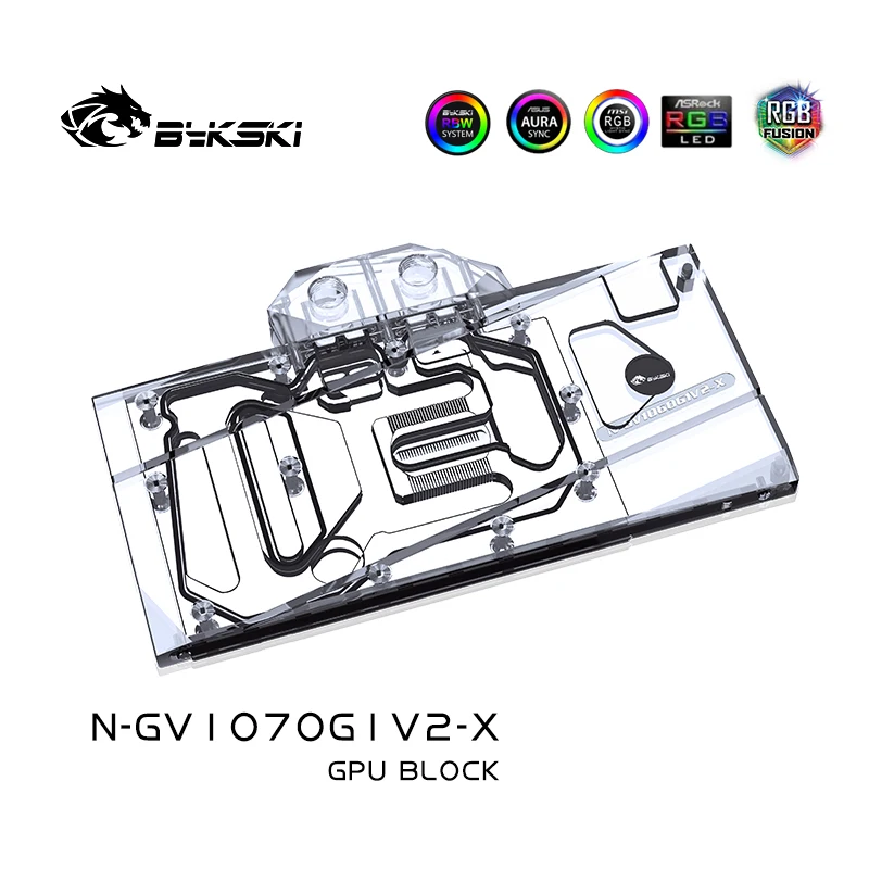 

Bykski N-GV1070G1V2-X Full Cover Graphics Card Water Cooling Block for Gigabyte GAMING GTX1070TI 1070 1060 G1
