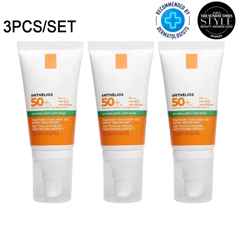 

3PCS Anthelios Facial Sunscreen 50ml Uvmune 400 Spf 50+ Invisible Hydrating High Sun Protection For Dry And Oily All Skin Types