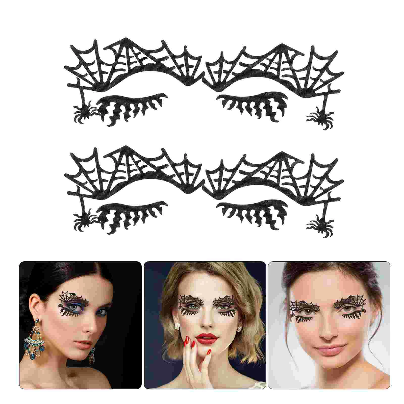

Eyestickers Makeup Face Party Sticker Eyeshadow Eyelashes Decal Out Hollowfor Masquerade Patch Lace Eyeslash Fluffy Supplies