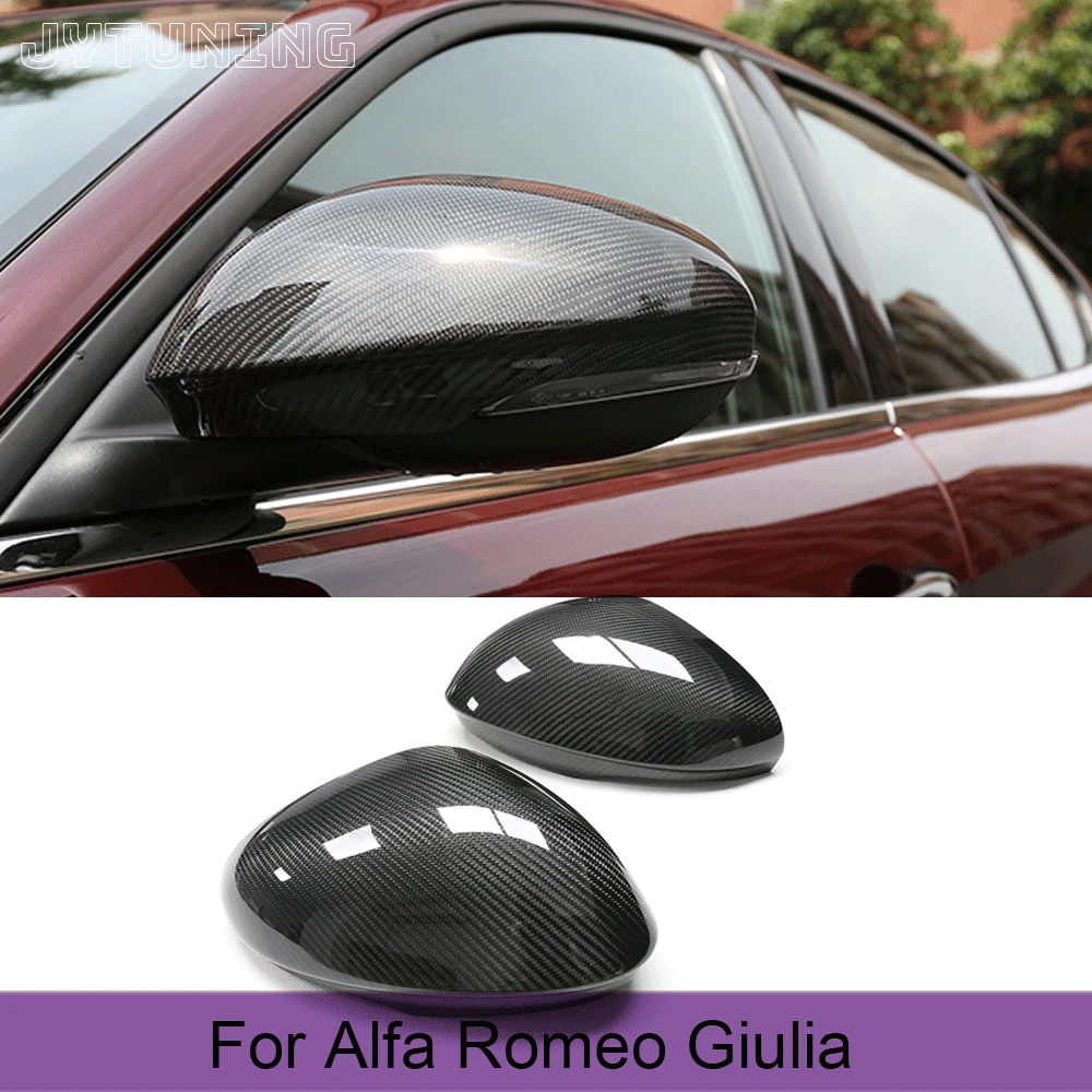 Купи Carbon Fiber Car Rear View Mirror Covers Caps for Alfa Romeo Giulia 2015 2018 Car Rear Side Mirror Caps Covers Shell Case за 5,872 рублей в магазине AliExpress