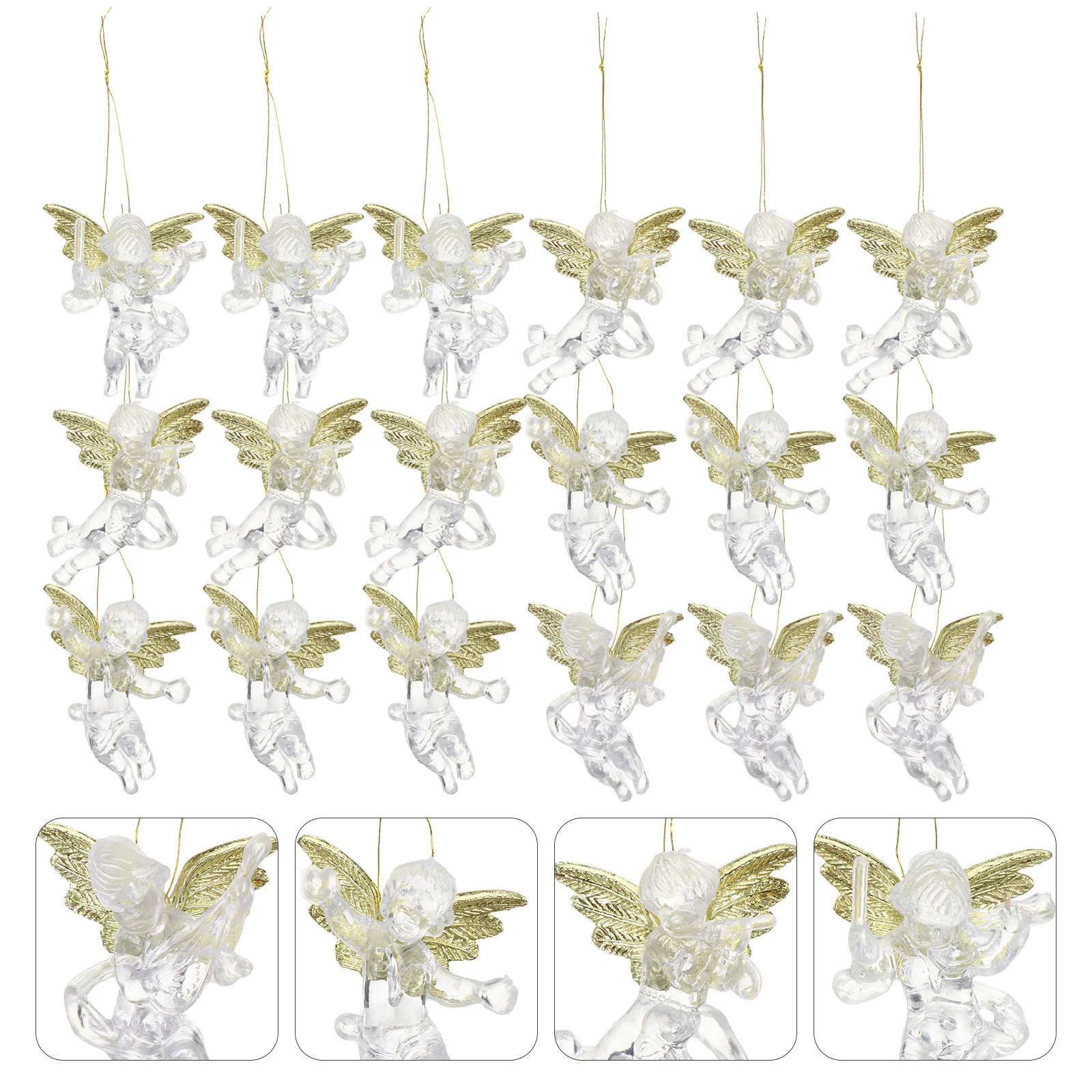 

6cm Christmas Hanging Ornaments Transparent Angel Pendants Chic Decors