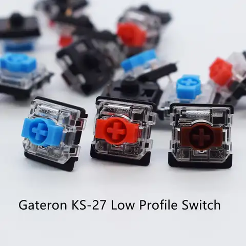 Gateron низкопрофильный 3-контактный переключатель для механической клавиатуры красный синий коричневый переключатель пользовательская клав...