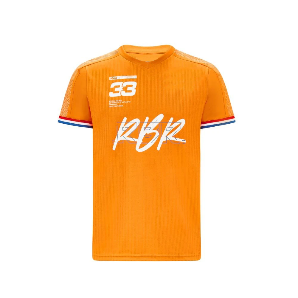 Red Color Bull Racing T-shirt 2022 Formula One Motorsport Team Jersey Short Sleeve Clothing Orange Summer enlarge