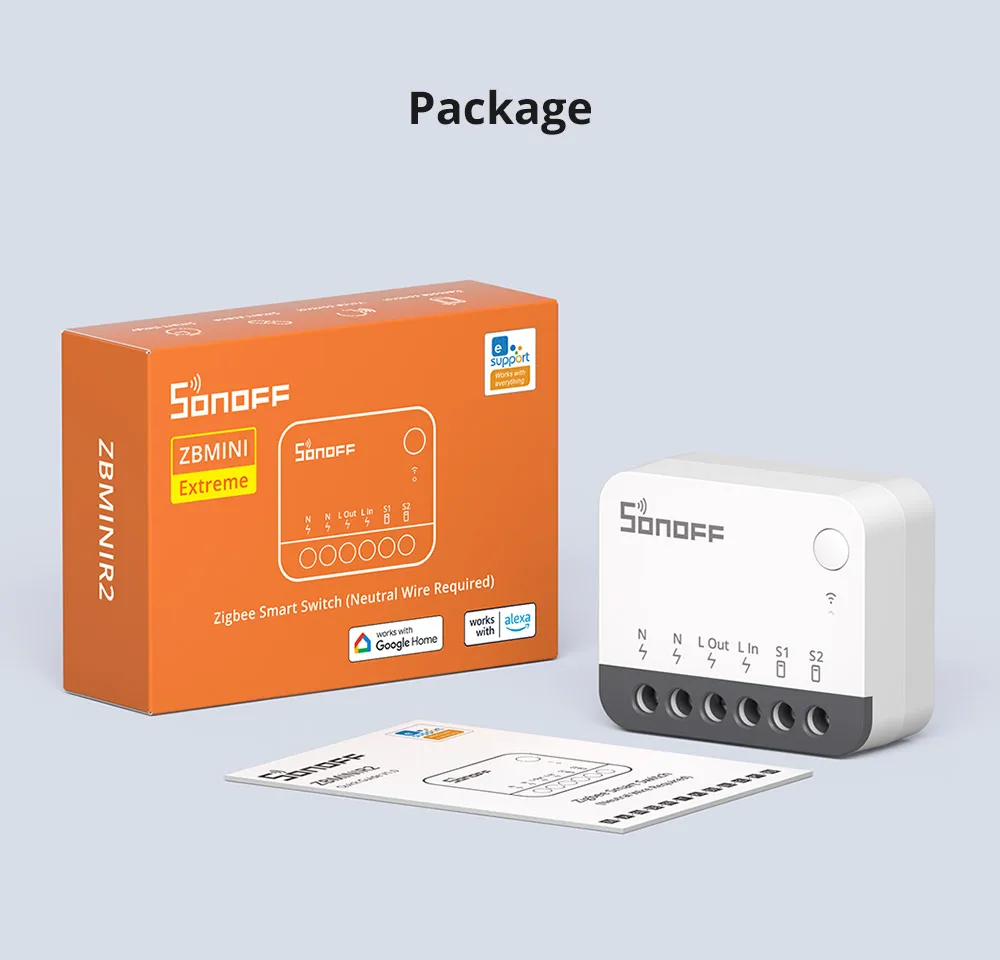 1-10 шт. SONOFF ZBMINIR2 Extreme Zigbee 3.0 Smart Switch Менший размер 2-стороннее управление Безопасный