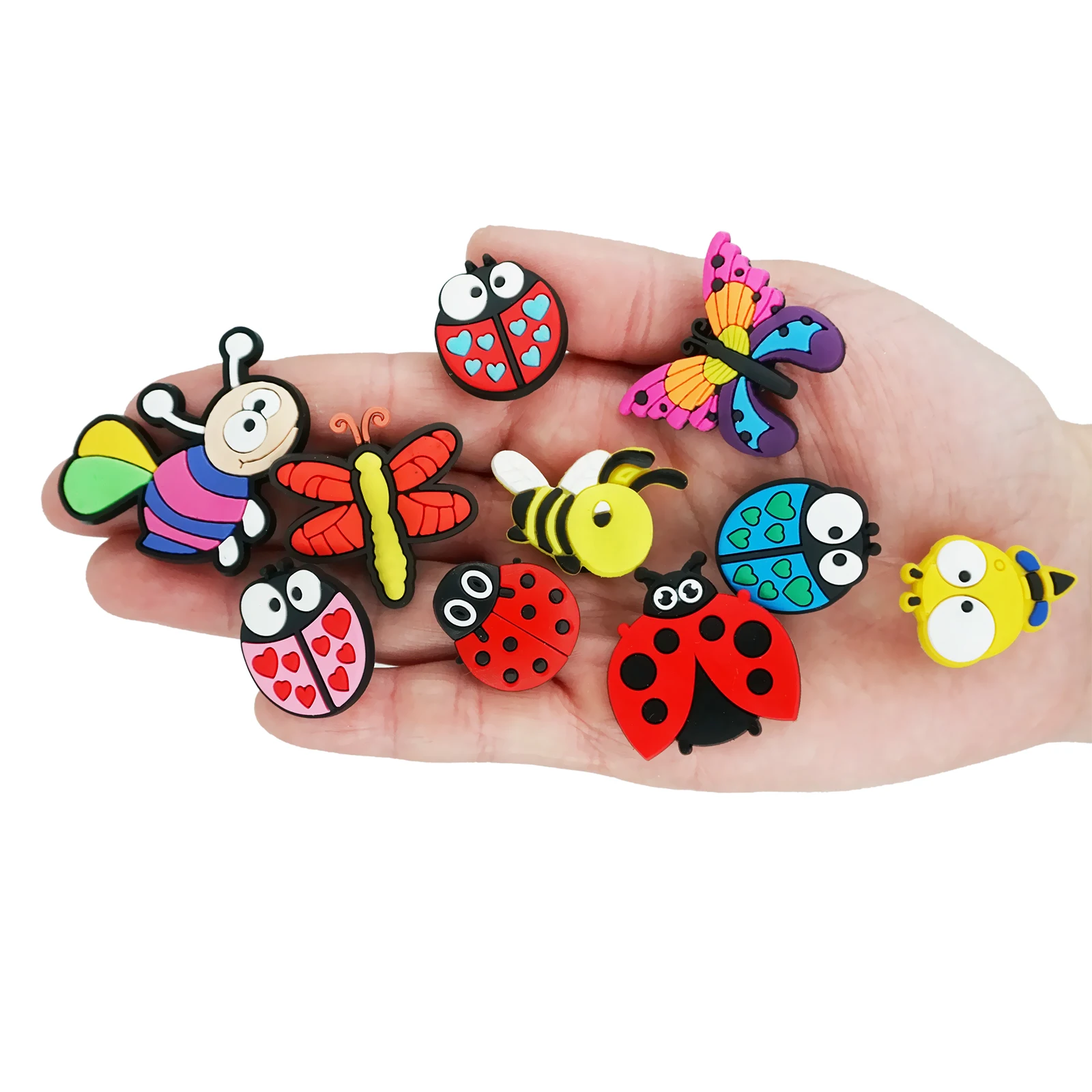 1 Pcs Lovely Insect Shoe Charms Butterflies Ladybirds Dragonfly Bee Shoe Buckles Adorable Shoe Accessories for Kids' Croc Jibz