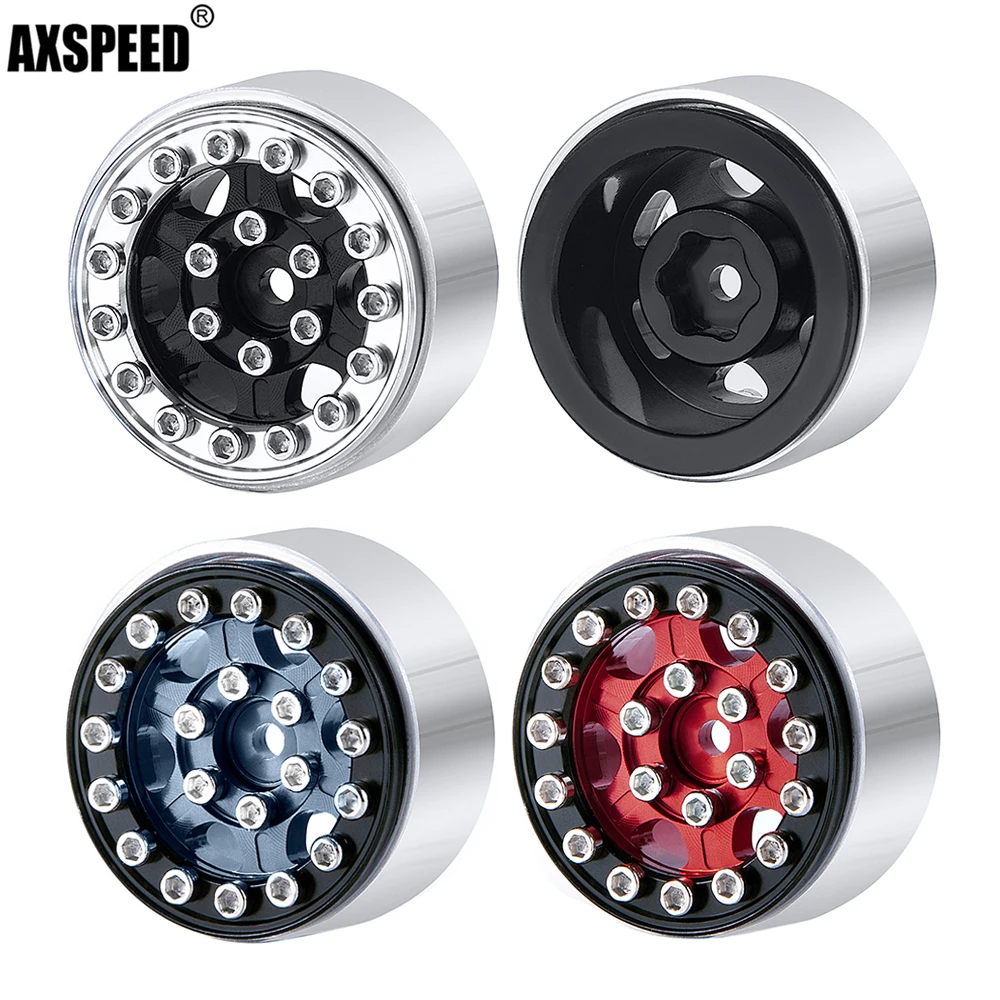 

AXSPEED 4Pcs Metal Beadlock Wheel Hub Rim for 1/24 Axial SCX24 90081 AXI00001 AXI00002 AXI00004 AXI00005 AXI00006 RC Crawler