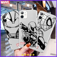 marvel spiderman iron man anime style phone case cover for iphone 13 11 pro max cases 12 8 7 6 s xr 7plus 8plus x xs se 2020 m
