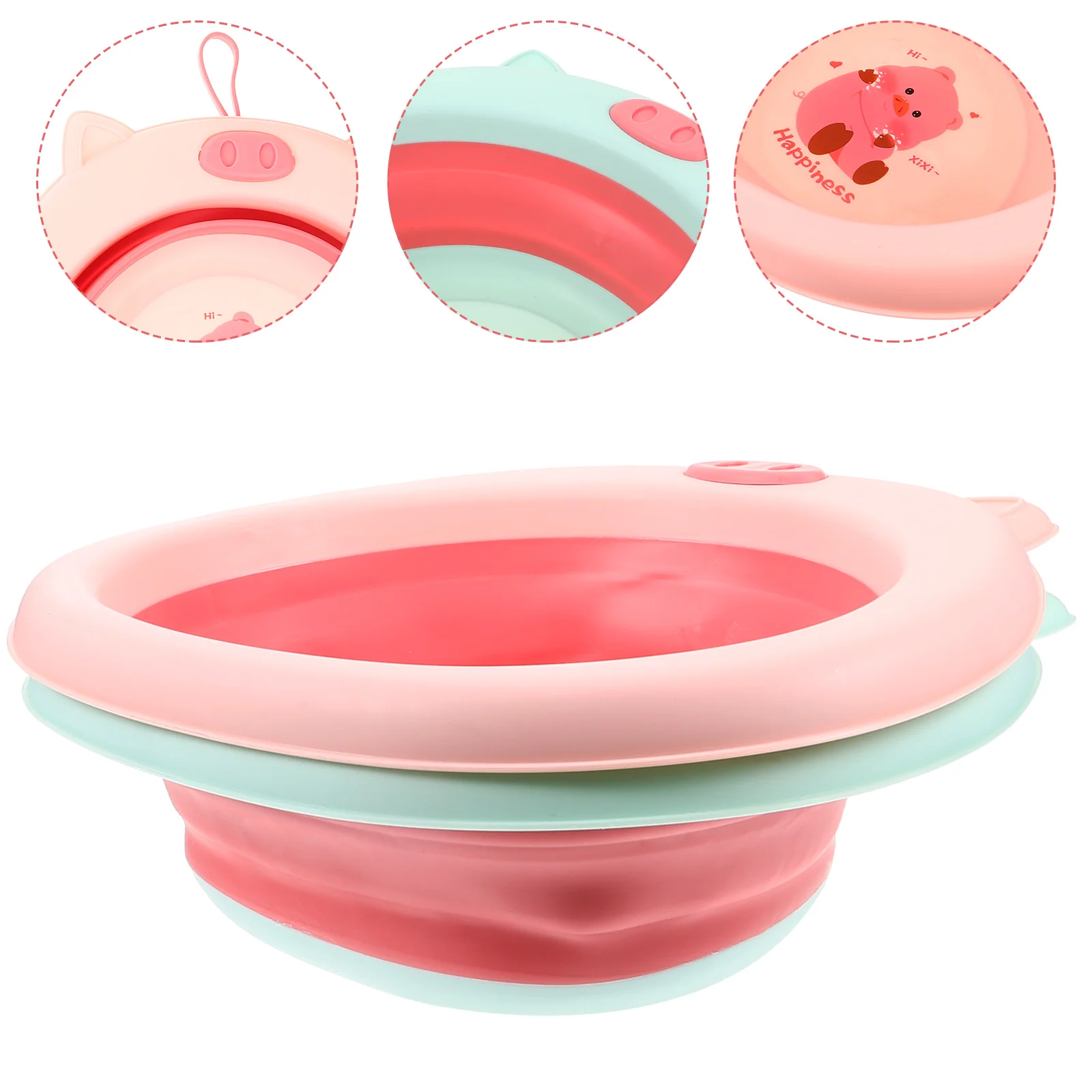 

2 Pcs Collapsible Basin Foldable Bucket Kids Household Infant Plastic Folding Washbasin