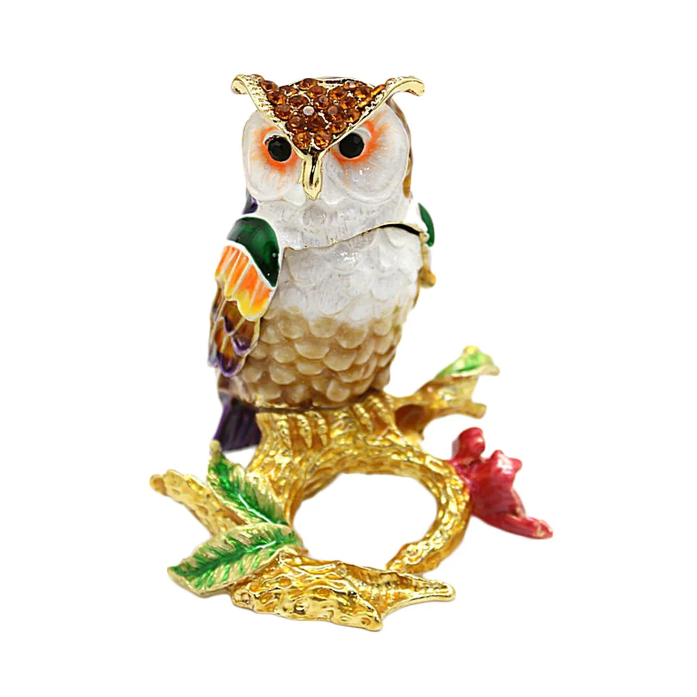 

Jewelry Box Zinc Alloy Ear Stud Owl Adornment Earrings Holder Organizer Desktop Decor