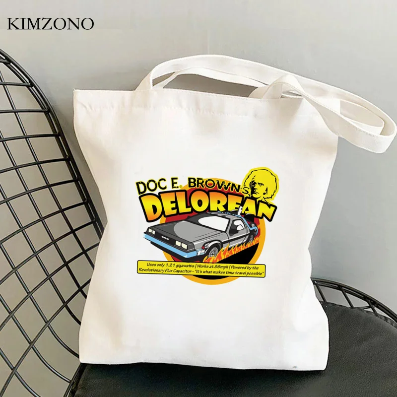 

Back to the Future shopping bag shopper reusable bolsa tote handbag shopping bag woven jute foldable sac cabas sac toile