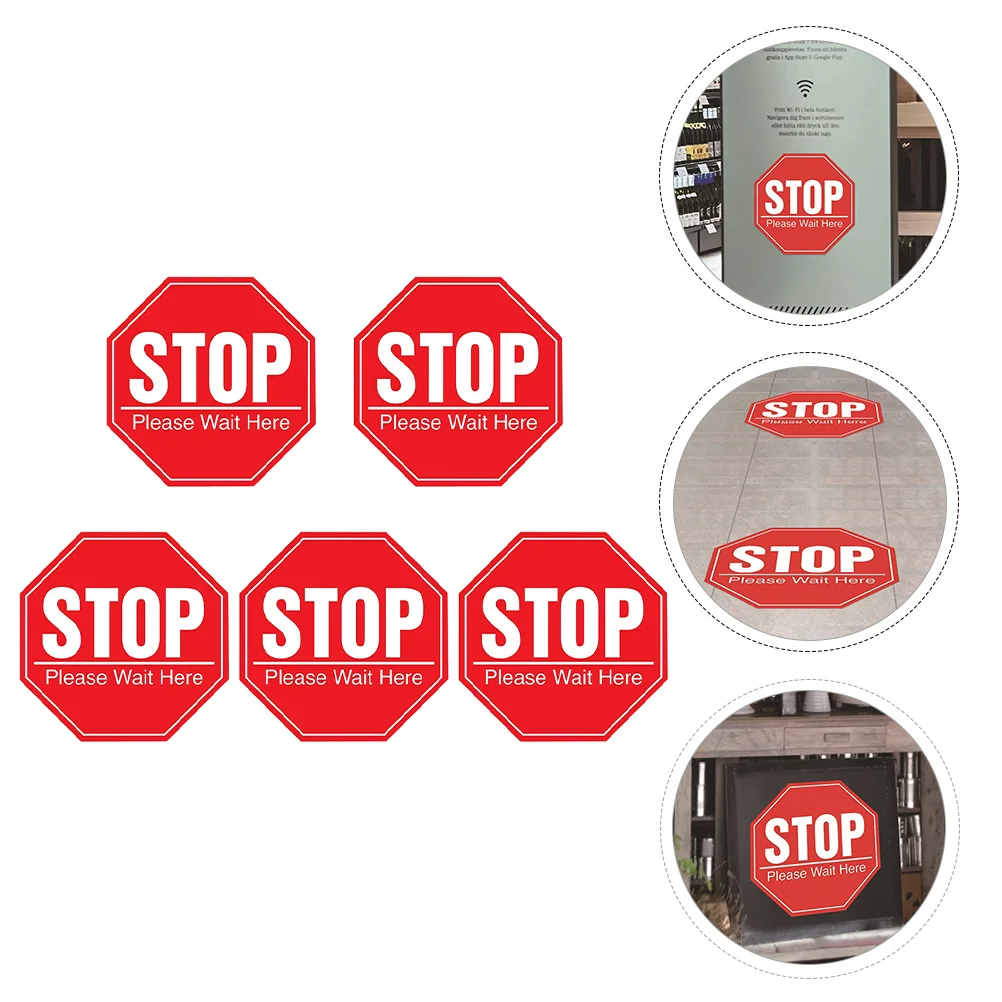 

Sign Stop Sticker Floor Stickers Social Public Distance Here Decal Signs Room Pleasewait Decals Warning Wall Safety Distancing