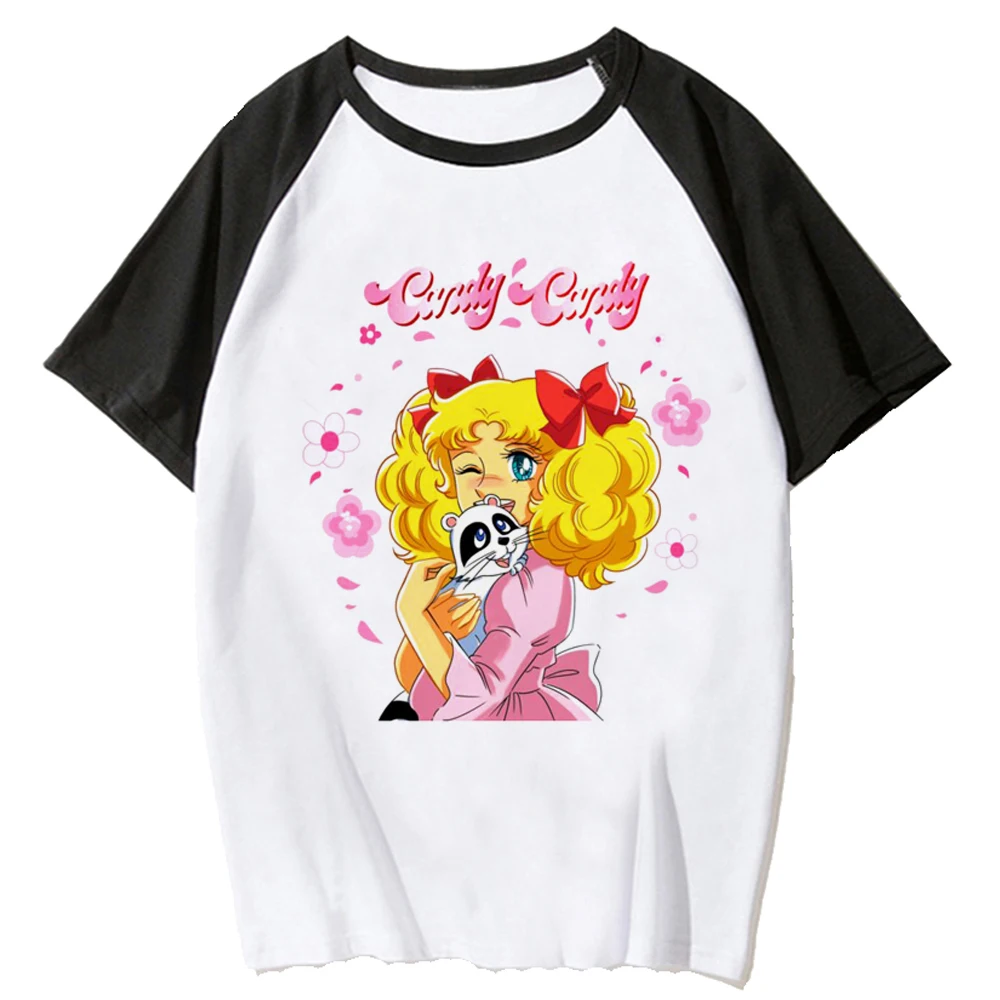 

Женская футболка карамельного цвета с рисунком из японского аниме, дизайнерская уличная одежда в стиле 1920-х