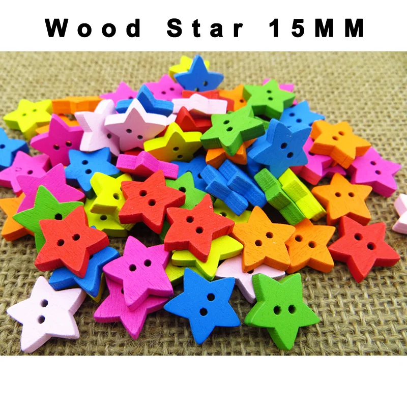 

100 шт., деревянные пуговицы со звездами, пальто, сапоги, шитье одежды, аксессуары