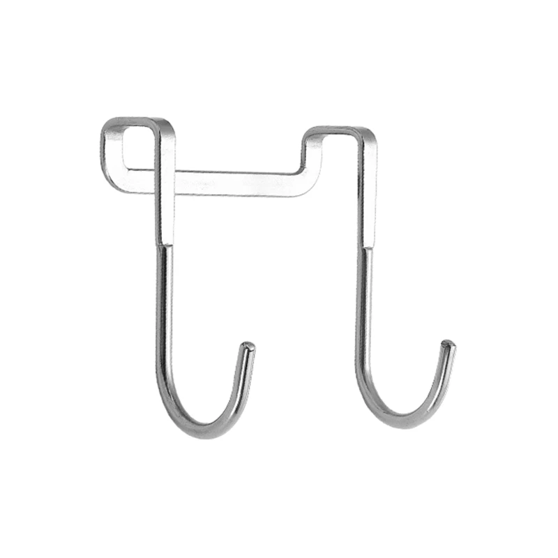 

Двойная S-образная вешалка с крючками, подходящая для подвешивания полотенец, одежды, халата, шляп, вешалка для задней двери, не требует сверления, легкая и стабильная