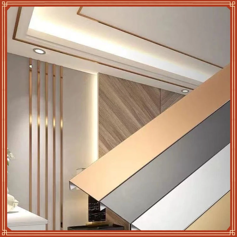 

new Roll Mirror Stainless Steel Plane Decorative Line Gold Wall Sticker Self-adhesive Living Room Decorate Floor Tile Stickers