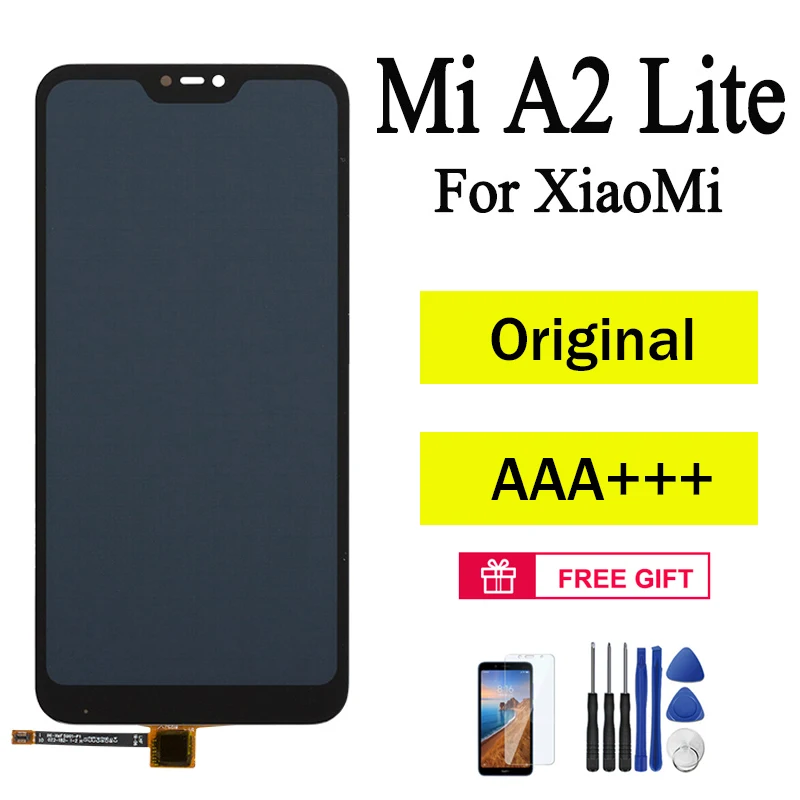

100% Оригинальный ЖК-дисплей для Xiaomi Mi A2 Lite ЖК-дисплей сенсорный экран с рамкой дигитайзер дисплей Замена для Mi A2 Lite дисплей