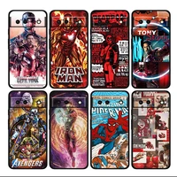 fighting marvel heroes shockproof cover for google pixel 7 6 pro 6a 5 5a 4 4a xl 5g black phone case shell soft cover coque capa