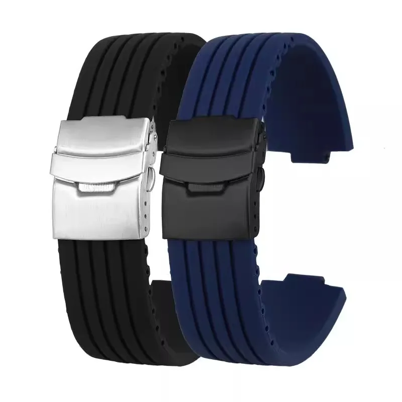 22x11 мм 24x12 мм для Oris Aquis 7730 7740 7790 7654, полосатый резиновый силиконовый ремешок для часов, спортивный водонепроницаемый браслет, выпуклый ремешок (art.: 3920cea641b76) - 3920cea641b76