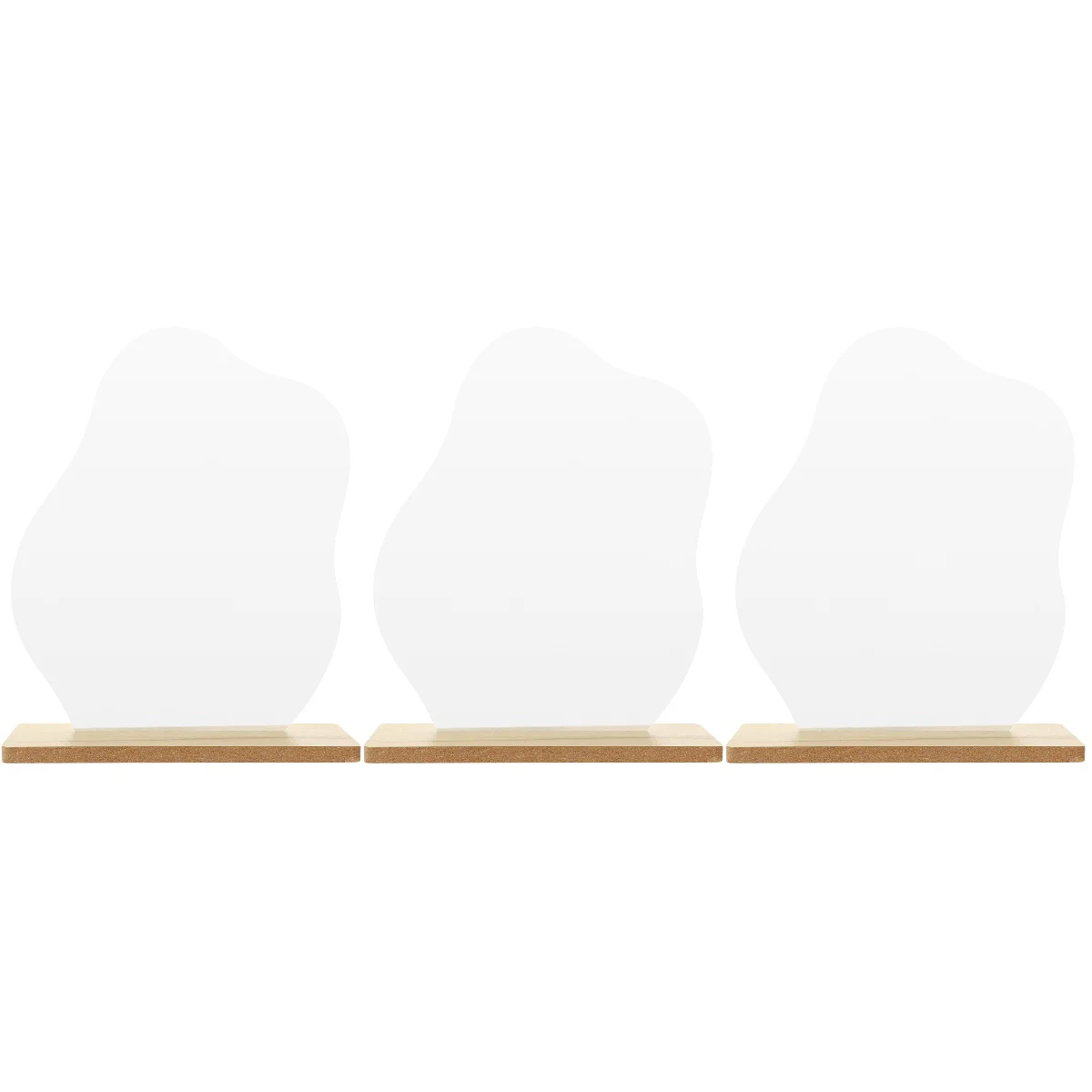 

Mirror Makeup Decordesk Vanity Home Wavy Base Wooden Tabletop Desktop Frameless Aesthetic Stylish Table Dressing Irregular