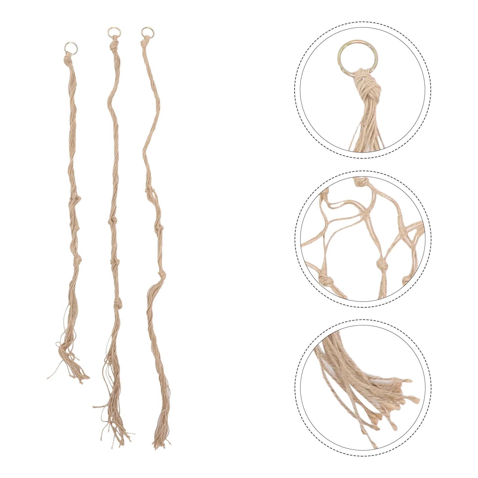 

3pcs Firm Decorative Widely- Cotton Rope Pot Hanger Cotton Hanger Woven Hanging Hanger for Home Decor