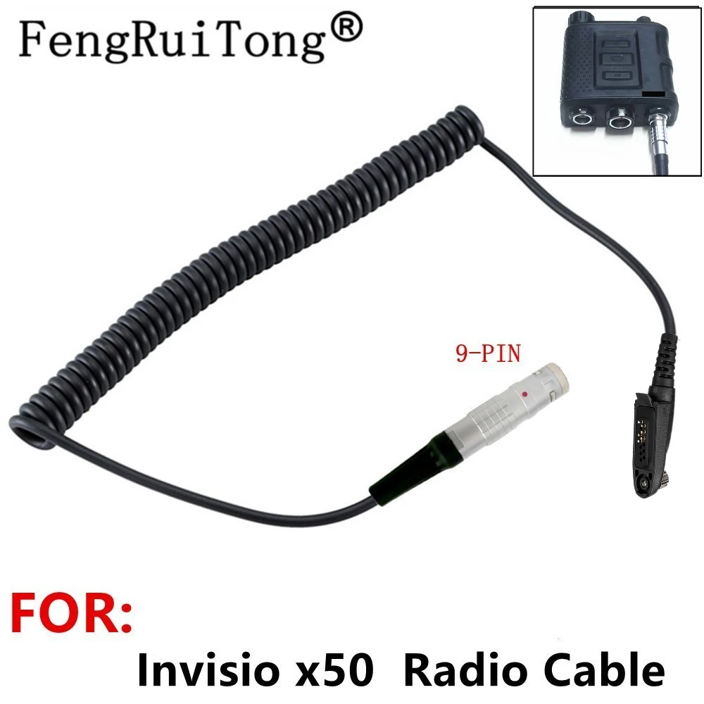 Radio Cable Ailunce to lemo 9pin for Invisio X50 ptt for Retevis Ailunce HD1 RT29/RT82/RT83/RT648/RT647 radio Invisio X50 Cable