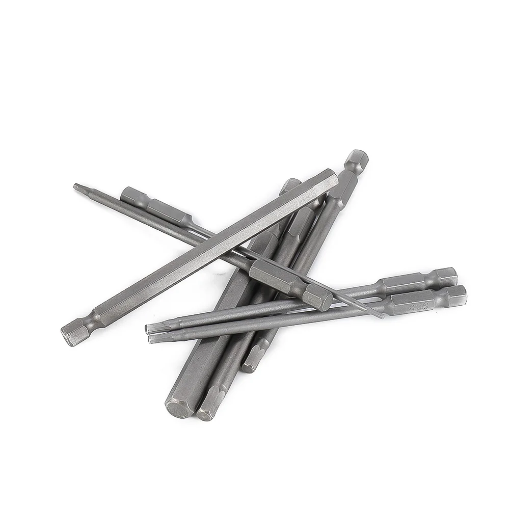 

8x Drill Bit Set Hex Head Wrench Screwdriver Socket 1/4"Shank Metric 100mm Magnetic Tips Nickel Plating Surface Super Anti-Rust