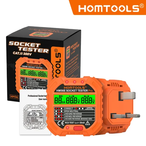 Цифровой тестер розеток HOMTOOLS HM56