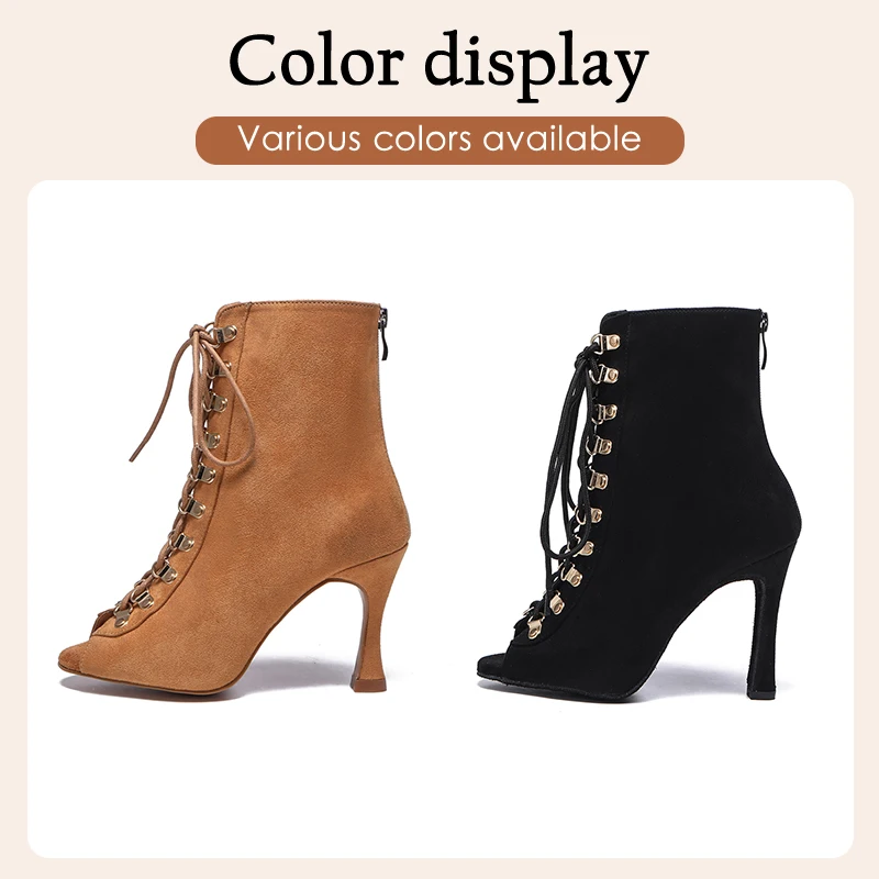 Hipposeus High Quality Suede Leather Sole Dance Booties Bachata Latin Dance Shoes Salsa Argentine Tango Professional Wholesale