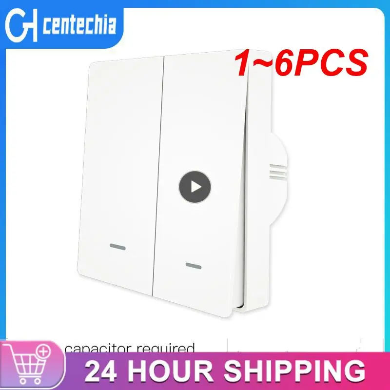 

1~6PCS Tuya ZigBee Smart Light Switch No Neutral Wire No Capacitor Needed Smart Life 2/3 Way Works with Alexa Home 2mqtt