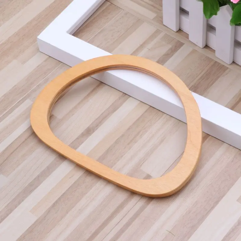 

Q1QA 6.1"×4.41" Fashion D Shaped Bag Handle Wooden Purse Frame Replacement for DIY Handcrafted Handbag Purse Bags Parts