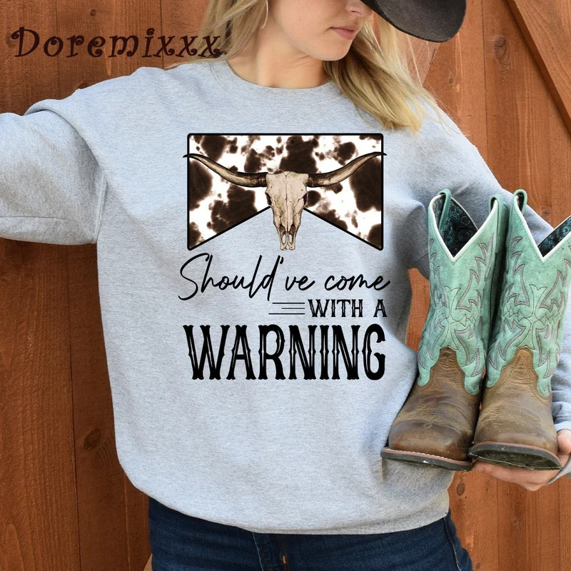

Should've Come with A Warning Shirt Cowboy Hoody Fashion Korean Chic Women's Sweatshirts Cool Hoodies for Women XXXL